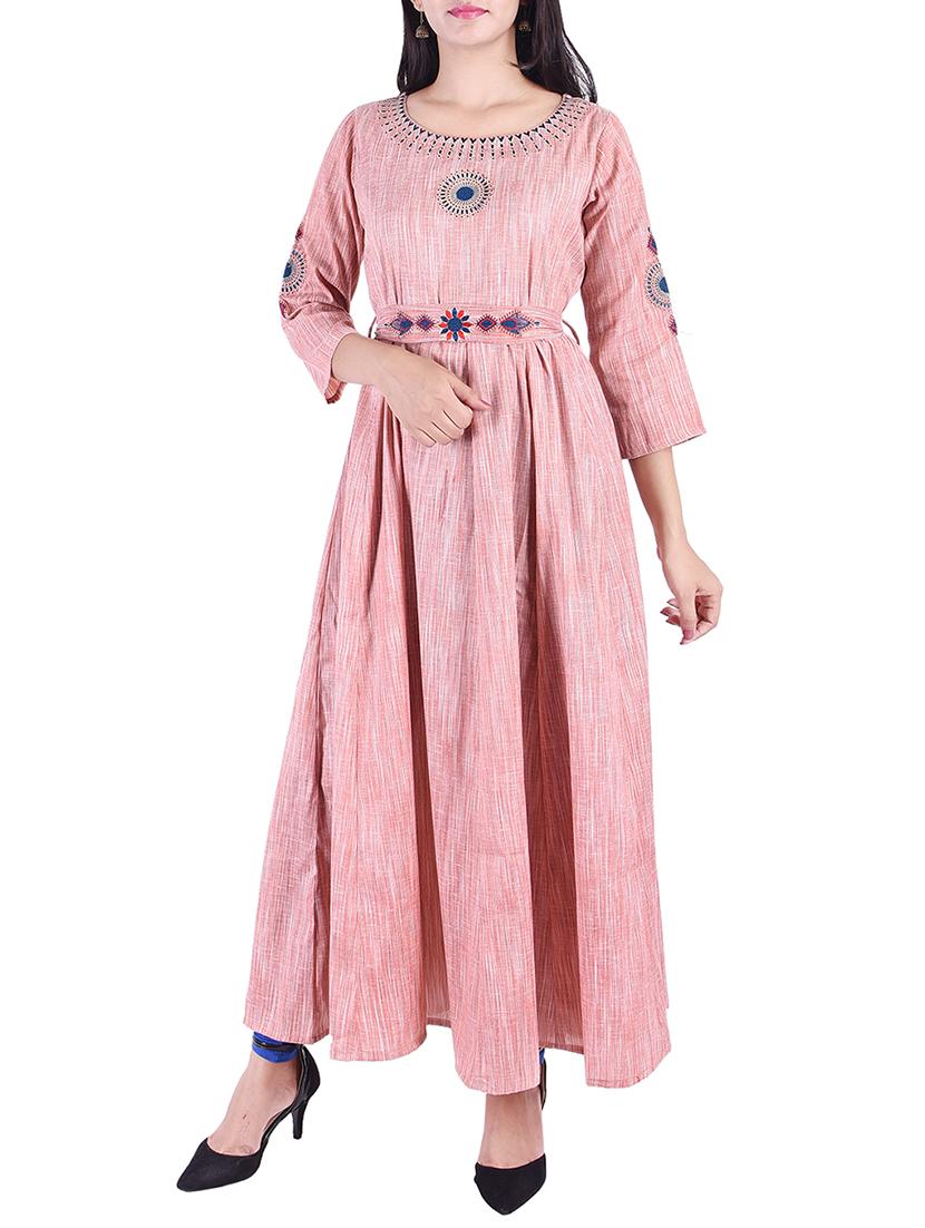 Embroidered flared kurta - 15609219 - Zoom Image - 1