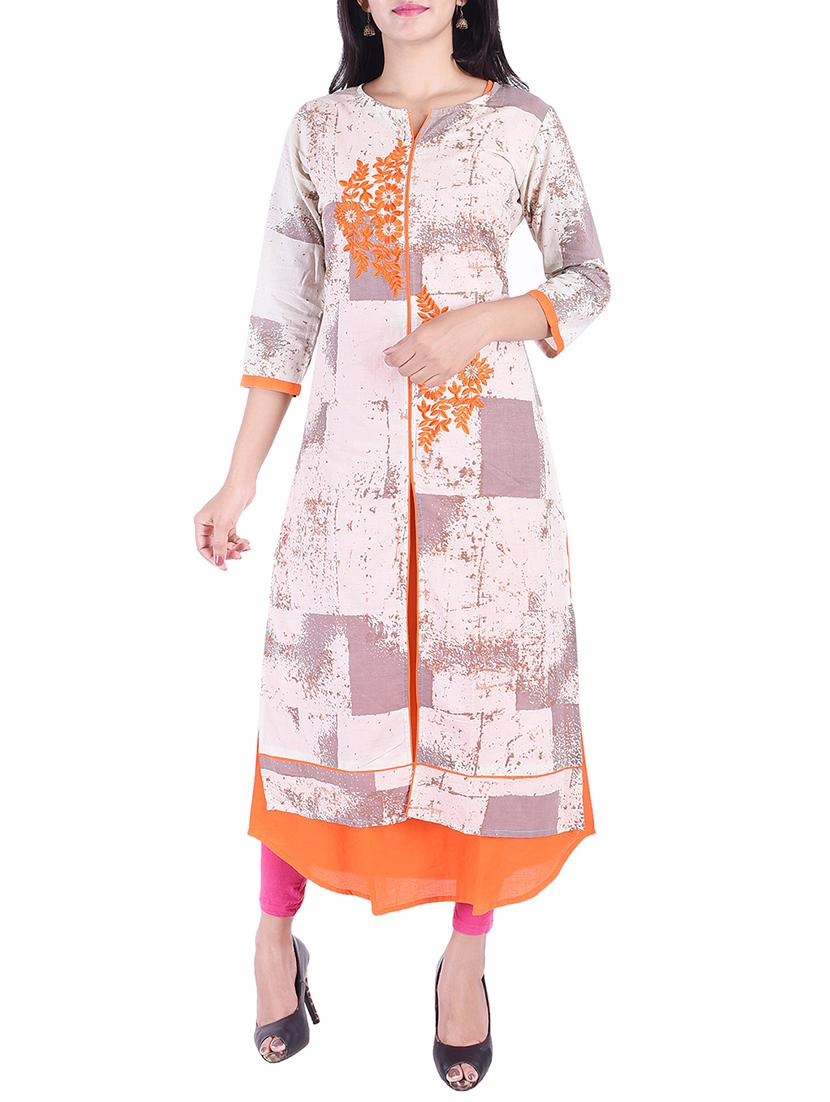 Embroidered layered kurta - 15609225 - Zoom Image - 1