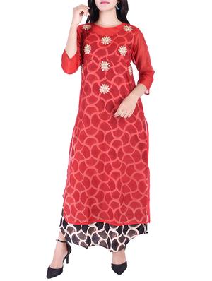 Embroidered layered kurta - 15609229 - Standard Image - 1