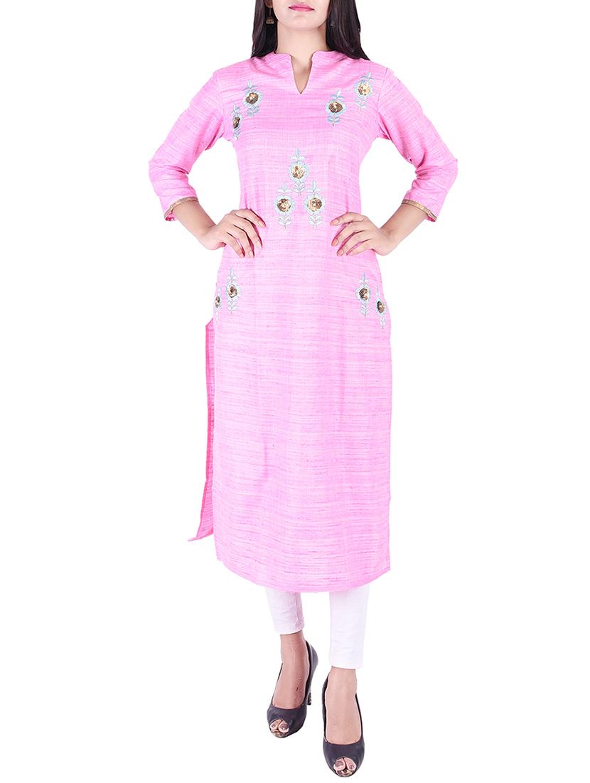 Embroidered straight kurta - 15609235 - Zoom Image - 1