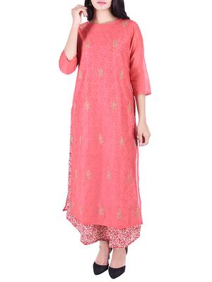 chanderi layered kurta - 15609237 - Standard Image - 1