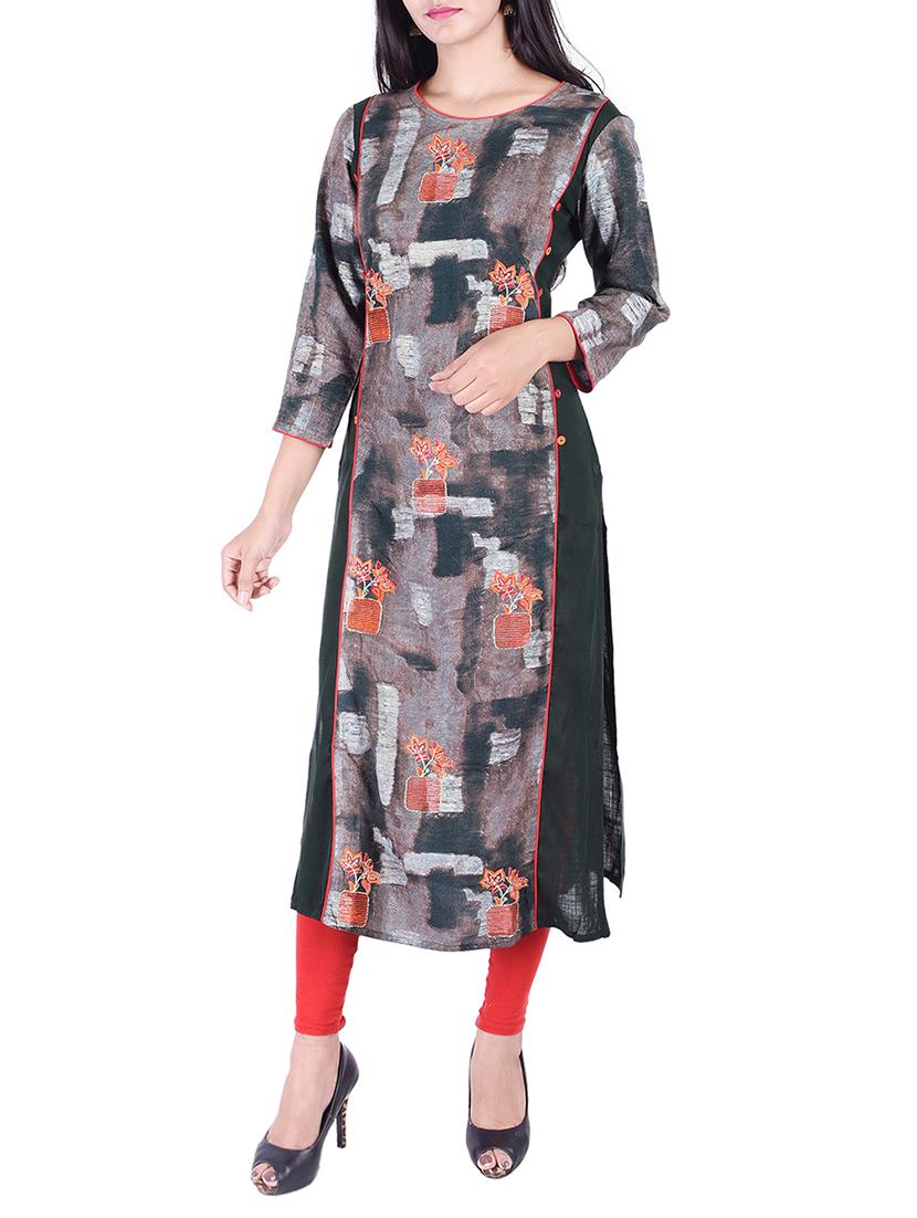 Abstraict straight kurta - 15609242 - Zoom Image - 1