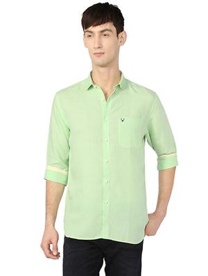green cotton casual shirt - 15609268 - Standard Image - 1