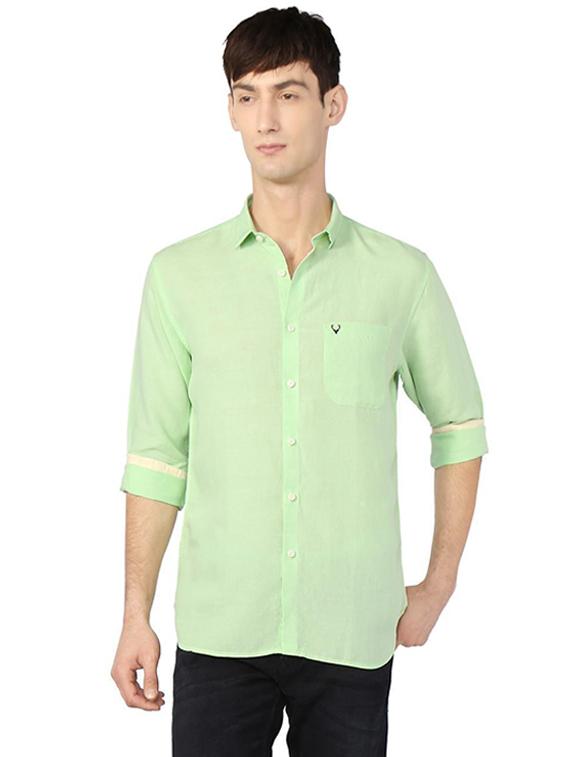 green cotton casual shirt - 15609268 - Zoom Image - 1
