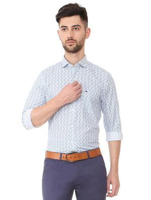 blue cotton casual shirt - 15609275 - Standard Image - 1