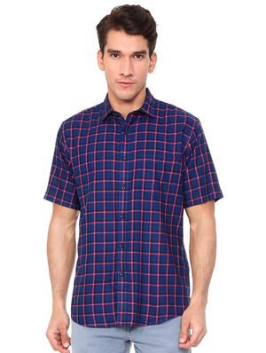 blue polyester blend casual shirt - 15609282 - Standard Image - 1