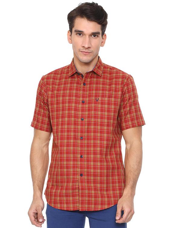 red cotton casual shirt - 15609284 - Zoom Image - 1