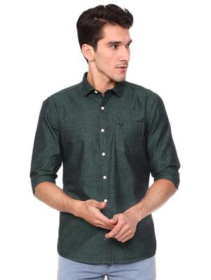 green cotton blend casual shirt - 15609286 - Standard Image - 1