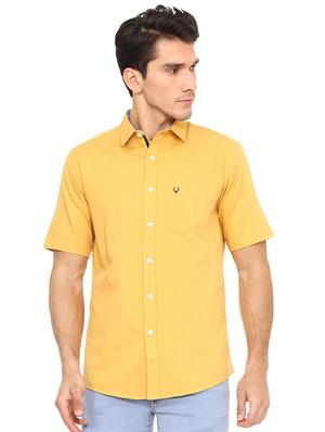 yellow cotton blend casual shirt - 15609288 - Standard Image - 1
