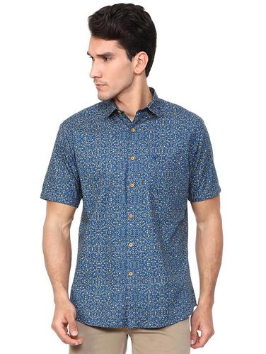 blue cotton casual shirt - 15609291 - Very Small Image - 1