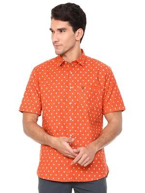 orange cotton casual shirt - 15609292 - Standard Image - 1