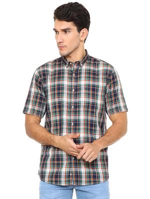 green cotton casual shirt - 15609293 - Standard Image - 1