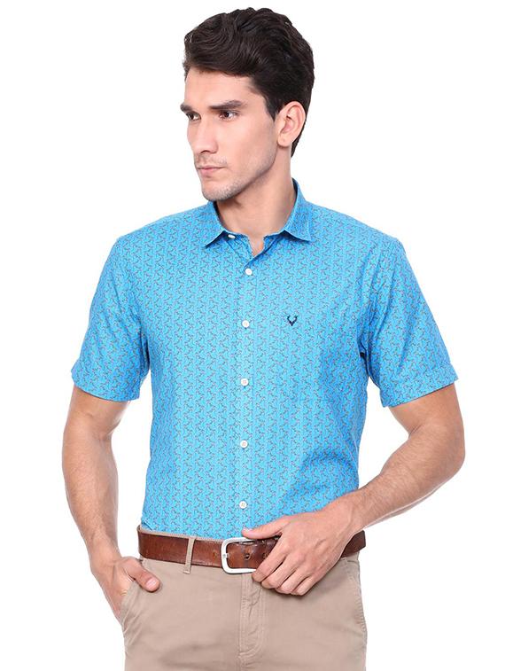blue cotton casual shirt - 15609295 - Zoom Image - 1