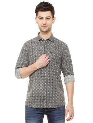 black cotton casual shirt - 15609307 - Standard Image - 1