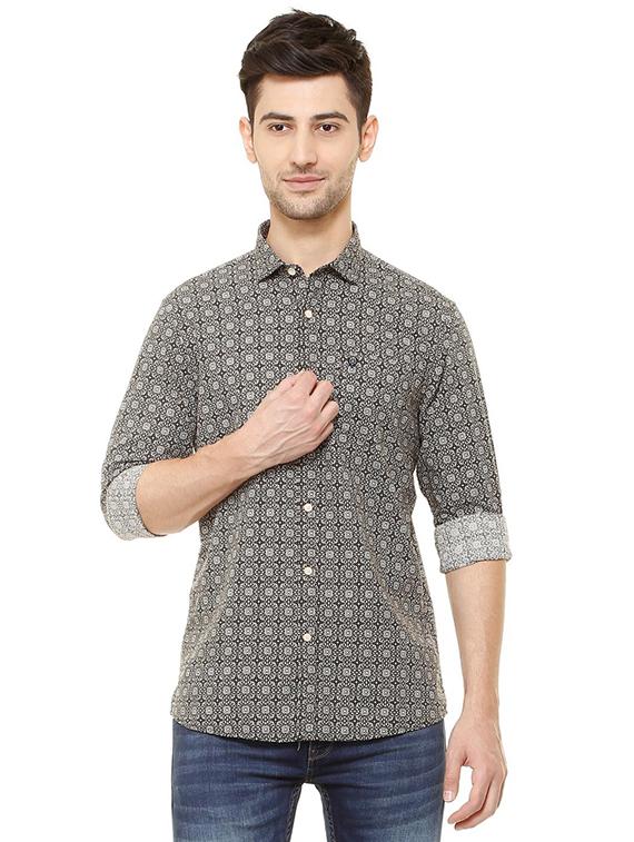 black cotton casual shirt - 15609307 - Zoom Image - 1