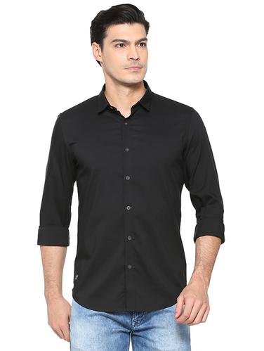 black cotton blend casual shirt - 15609308 - Very Small Image - 1