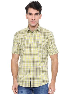 yellow cotton blend casual shirt - 15609332 - Standard Image - 1
