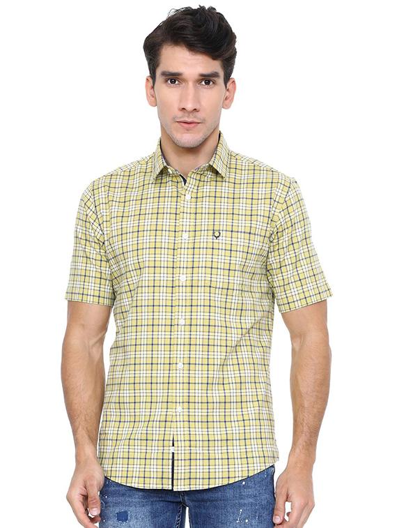 yellow cotton blend casual shirt - 15609332 - Zoom Image - 1