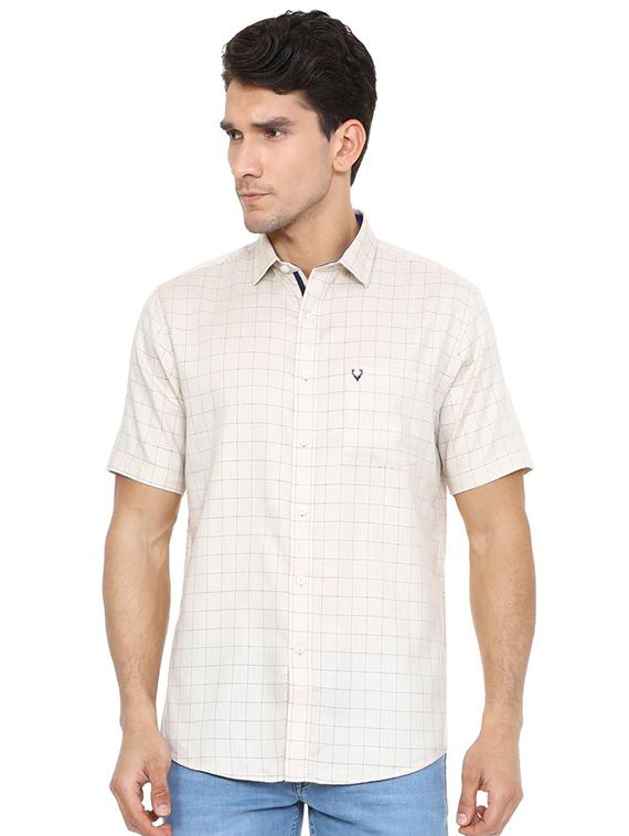 beige cotton blend casual shirt - 15609333 - Zoom Image - 1