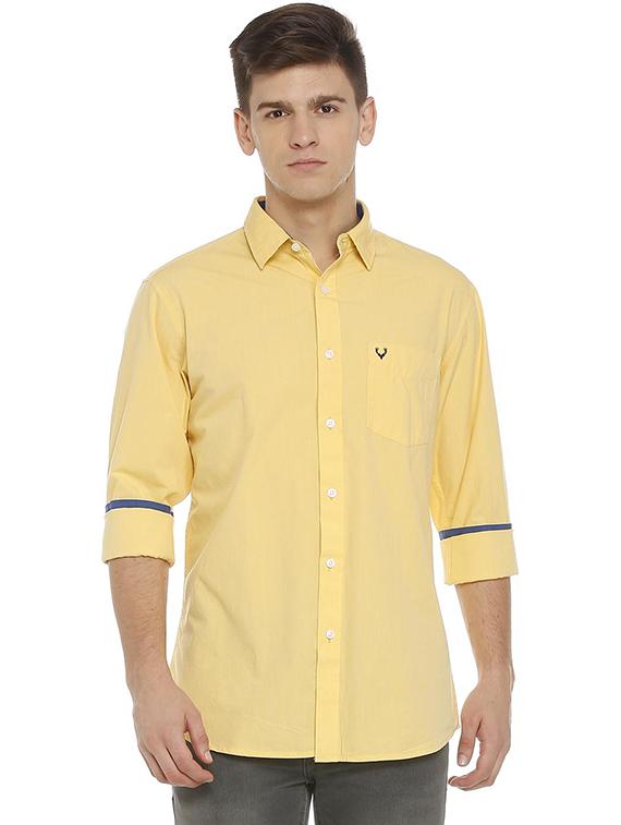 yellow cotton casual shirt - 15609334 - Zoom Image - 1