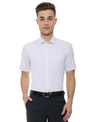 white cotton blend casual shirt - 15609339 - Standard Image - 1