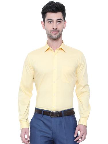 yellow cotton blend formal shirt - 15609349 - Very Small Image - 1