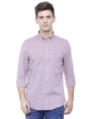 purple cotton casual shirt - 15609350 - Standard Image - 1