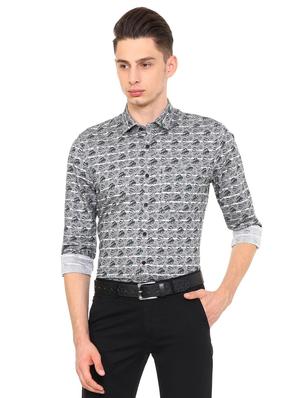 grey cotton blend casual shirt - 15609351 - Standard Image - 1