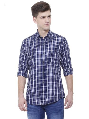blue cotton casual shirt - 15609353 - Very Small Image - 1