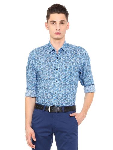 blue cotton casual shirt - 15609354 - Very Small Image - 1