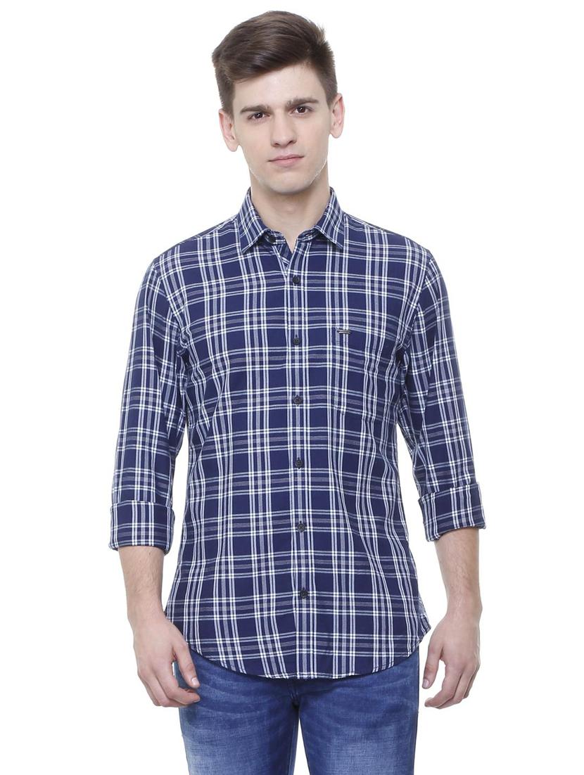blue cotton casual shirt - 15609355 - Zoom Image - 1