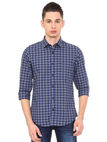 blue cotton casual shirt - 15609356 - Very Small Image - 1