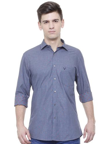 blue cotton casual shirt - 15609362 - Very Small Image - 1