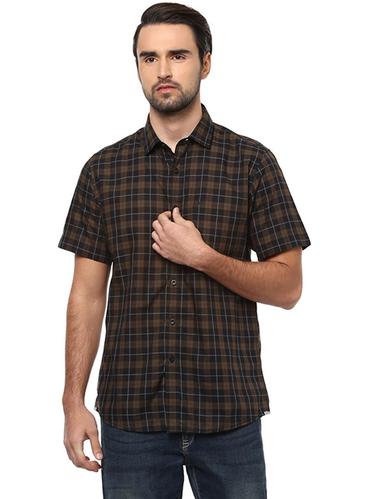 brown cotton casual shirt - 15609379 - Very Small Image - 1