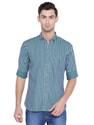 green cotton casual shirt - 15609380 - Very Small Image - 1