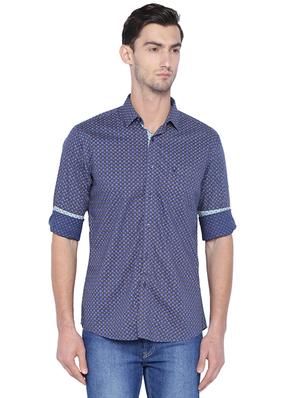 blue cotton casual shirt - 15609381 - Standard Image - 1