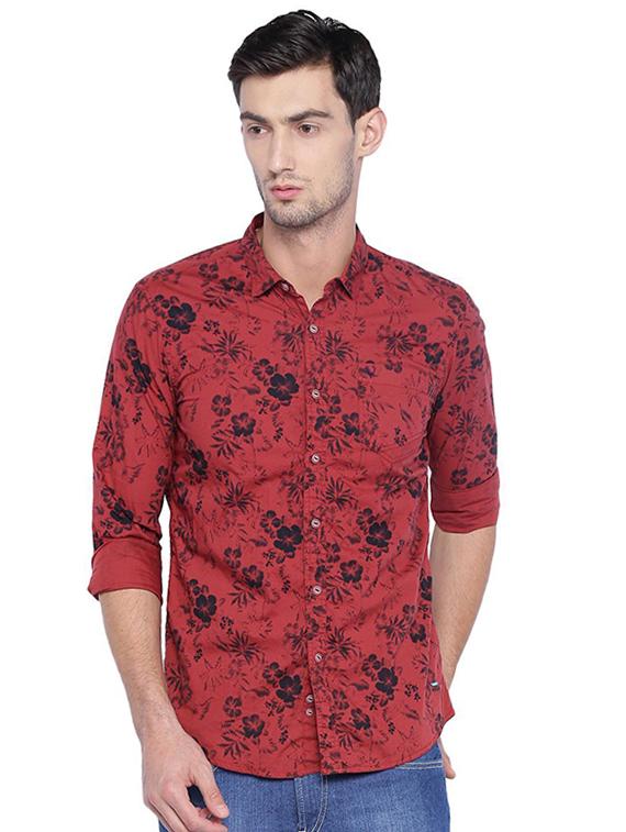 red cotton casual shirt - 15609384 - Zoom Image - 1