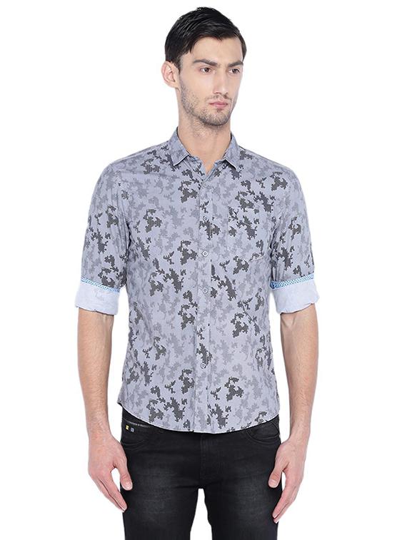grey cotton casual shirt - 15609385 - Zoom Image - 1