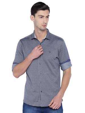 grey cotton casual shirt - 15609386 - Standard Image - 1