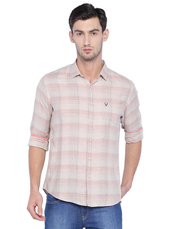 beige cotton blend casual shirt - 15609389 - Zoom Image - 1