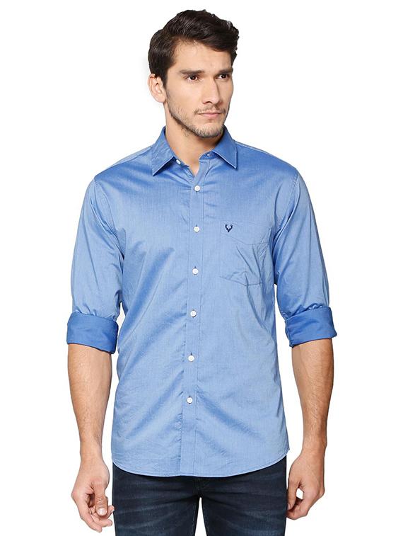 blue cotton casual shirt - 15609396 - Zoom Image - 1