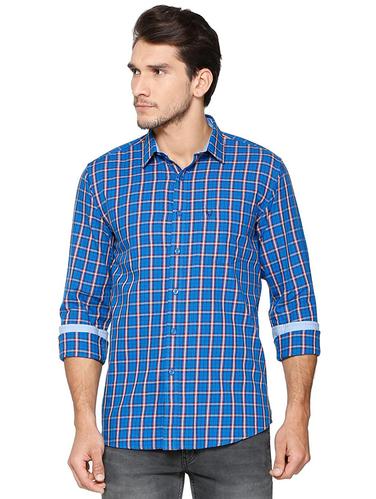 blue cotton casual shirt - 15609399 - Very Small Image - 1