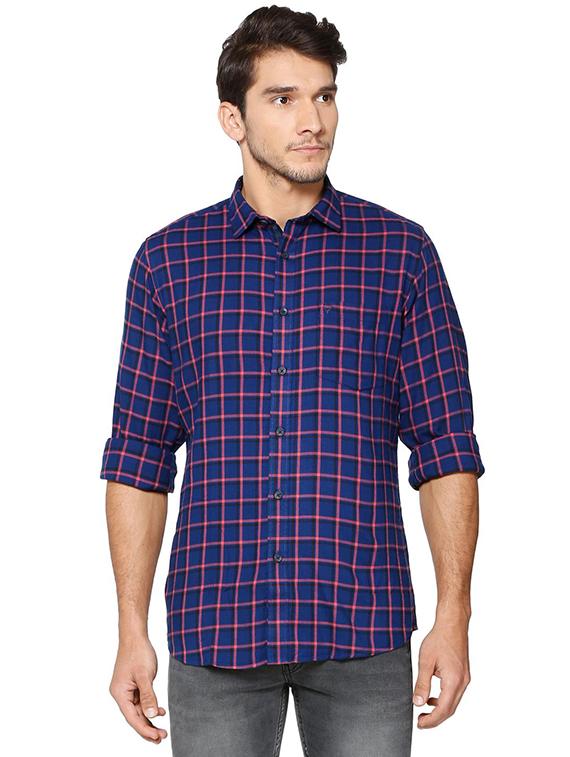 blue polyester blend casual shirt - 15609403 - Zoom Image - 1