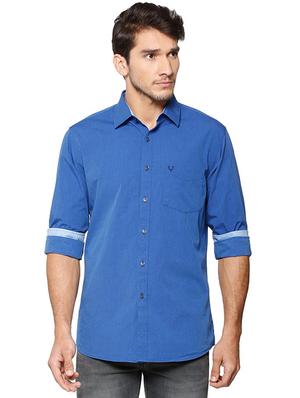 blue cotton casual shirt - 15609410 - Standard Image - 1