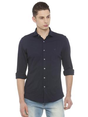 blue cotton casual shirt - 15609415 - Standard Image - 1