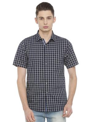 blue cotton casual shirt - 15609417 - Standard Image - 1