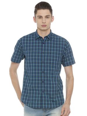 blue cotton casual shirt - 15609419 - Standard Image - 1