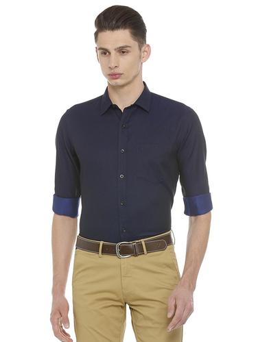 blue cotton casual shirt - 15609421 - Very Small Image - 1