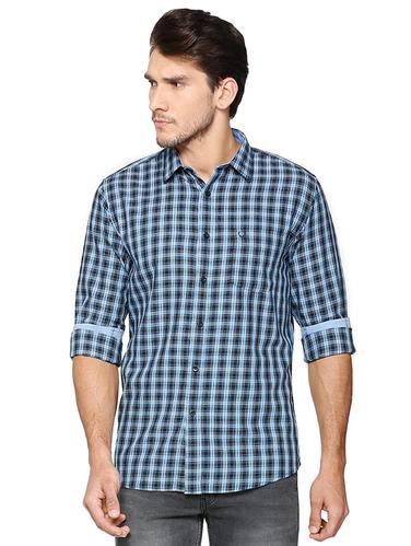blue cotton casual shirt - 15609424 - Very Small Image - 1