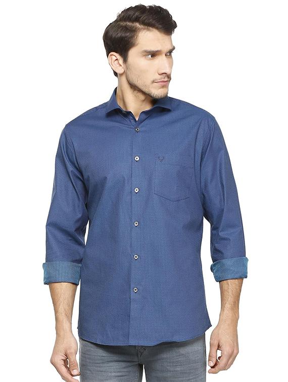 blue cotton casual shirt - 15609445 - Zoom Image - 1